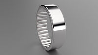Polished Sterling Silver 6mm Interior Fluted Wedding Band