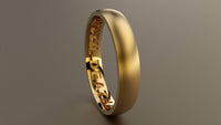 Brushed Yellow Gold 4mm Interior Message Wedding Band