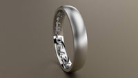 Brushed White Gold 4mm Interior Message Wedding Band