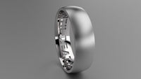 Brushed Sterling Silver 6mm Interior Message Wedding Band