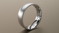 Brushed White Gold 6mm Interior Message Wedding Band