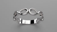 Polished Sterling Silver Infinity Ring Weding Band