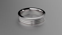 Polished Sterling Silver 6mm Fluted Wedding Band