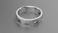 Polished Sterling Silver 6mm Cutout Wedding Band