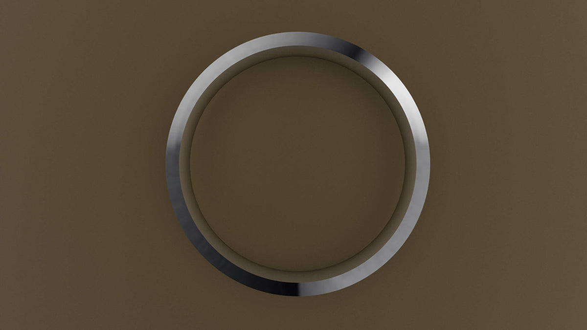 Polished White Gold 6mm Double V Groove Wedding Band