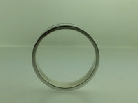 Polished White Gold 6mm Double Black Groove Wedding Band