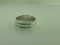Polished Sterling Silver 6mm Double Groove Wedding Band
