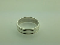Polished White Gold 6mm Double Groove Wedding Band