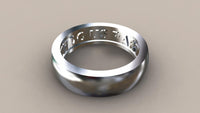 Polished White Gold 6mm Interior Message Wedding Band