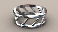 Polished Sterling Silver 8mm Open Bar Wedding Band