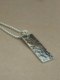 Set Your Bar Sterling Silver Hammered with Grooves