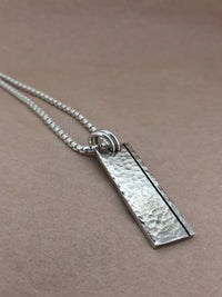 Set Your Bar Sterling Silver Hammered with Groove