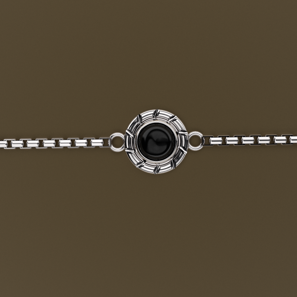 Sterling Silver Onyx Bracelet