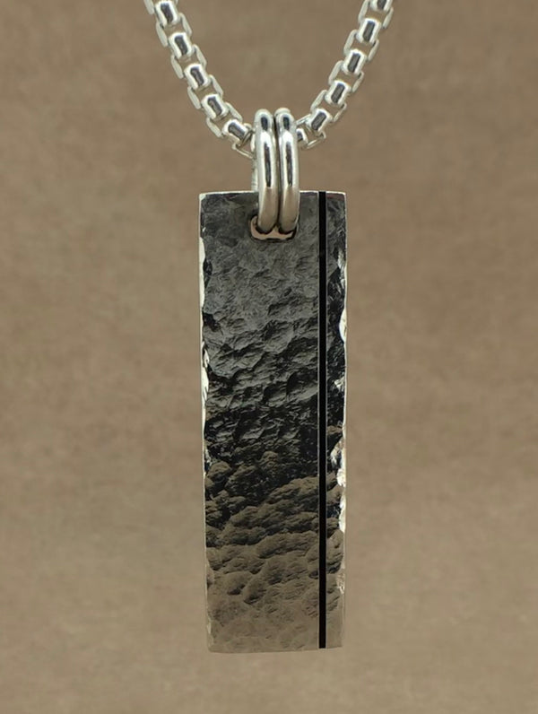 Set Your Bar Sterling Silver Hammered with Groove