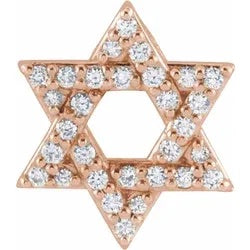 14kt Rose Gold and Diamond Star of David Bracelet